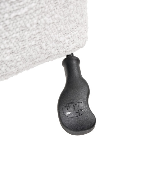 Fotel biurowy regulowany boucle biały, 8880403