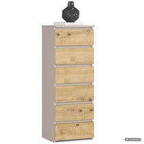 Komoda CL6 Kaszmir 40 cm 6 szuflad kolor Dąb Artisan mat 40x35x109 cm