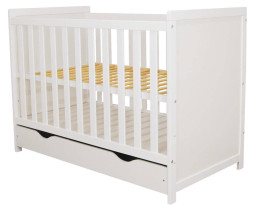 Łóżeczko Lilia z szufladą 120x60 kolor biały +gryzaki