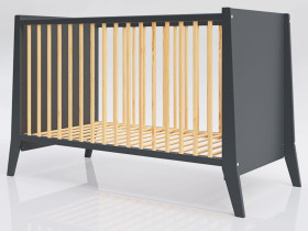 Łóżeczko niemowlęce Cosmo 120x60 antracyt z gryzakami
