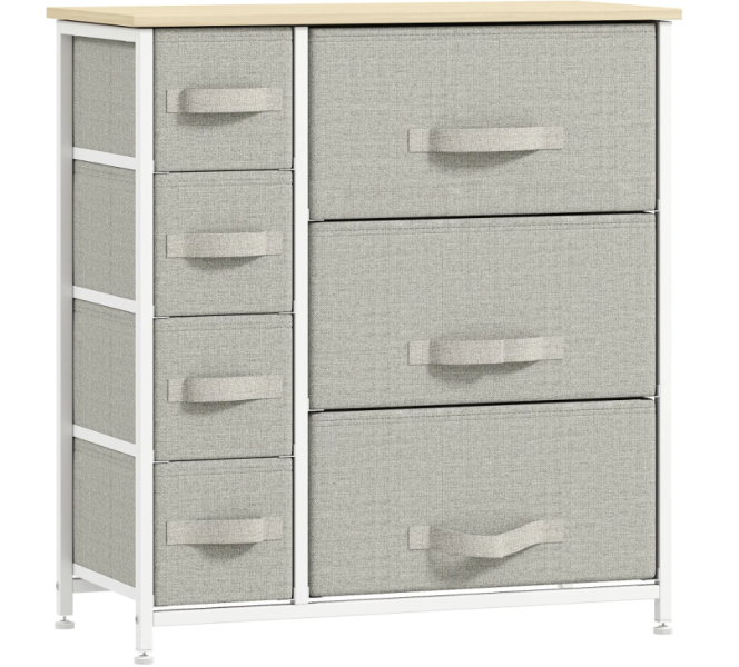 Komoda Artdesign 7 szuflad 63,5 x 30 x 71cm jasnoszary, 8887662