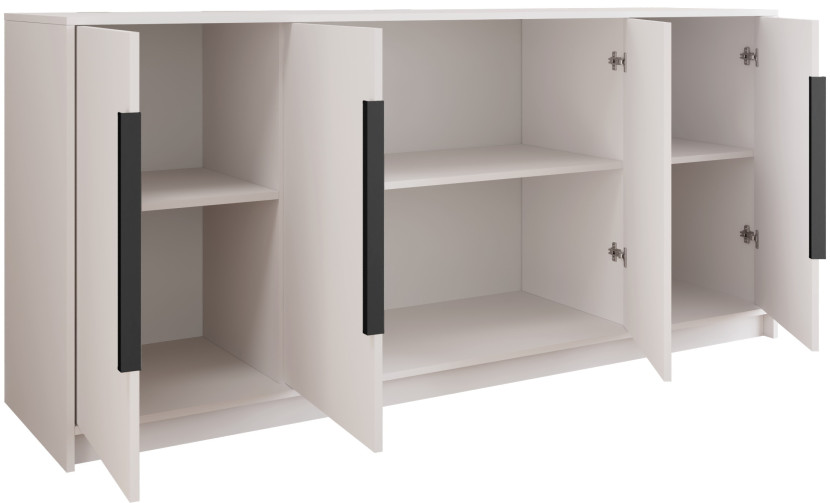Biała komoda 200 cm z 4 drzwiami do salonu sypialni LESTO, 8892886