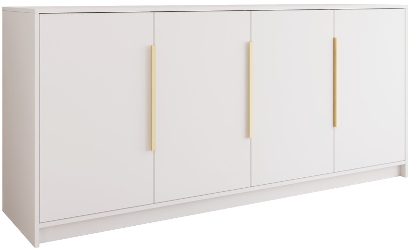 Biała komoda 200 cm z 4 drzwiami do salonu sypialni LESTO, 8892894