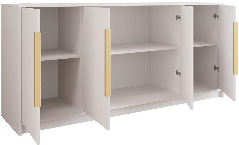 Biała komoda 200 cm z 4 drzwiami do salonu sypialni LESTO, 8892899
