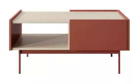 Stolik kawowy Covel czerwony 97 cm z szufladą
