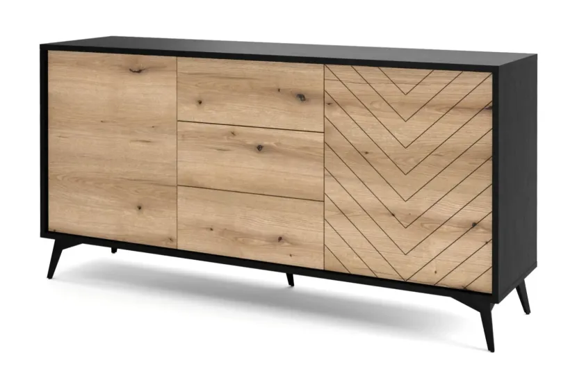 Komoda Divero dąb evoke 154 cm z pojemnymi szufladami, 8903610