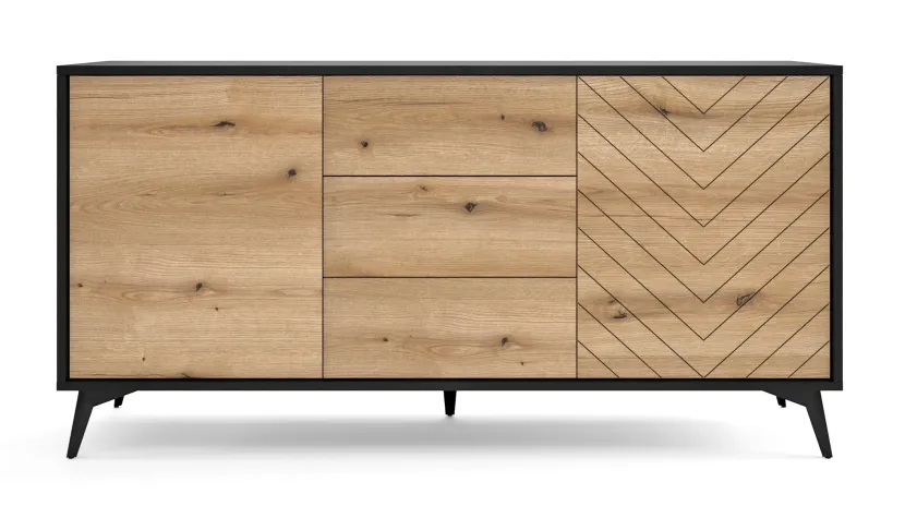 Komoda Divero dąb evoke 154 cm z pojemnymi szufladami, 8903611