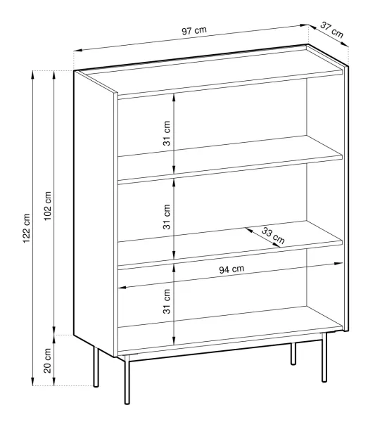 Komoda Covel kaszmir 97 cm minimalistyczna na nóżkach, 8903743