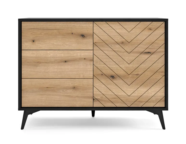 Komoda Divero dąb evoke 104 cm z frezowanymi frontami, 8903992