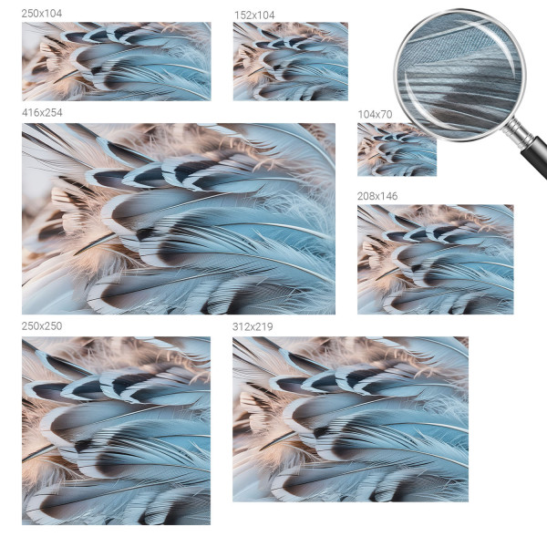 Tapeta flizelinowa do pokoju Błękitne pióra 208x146 Tulup, 8917803