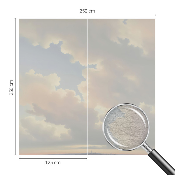 Tapeta flizelinowa do sypialni Pastelowe niebo 250x250 Wallfluent, 8957314