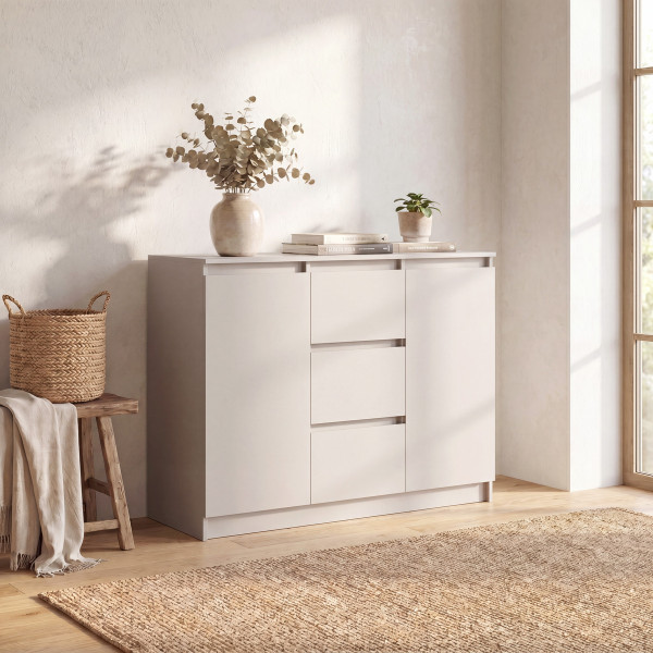 Wysoka komoda z szufladami kaszmirowa 120 cm SAVIO, 8961835