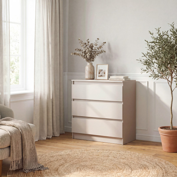 Komoda z szufladami 90 cm kaszmirowa SAVIO, 8961846