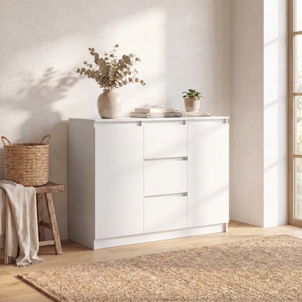Komoda szeroka biała z szufladami 120 cm SAVIO, 8961851
