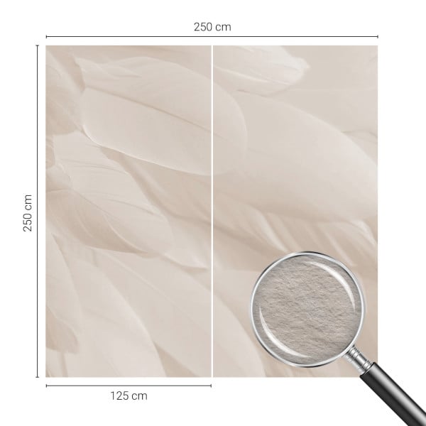Tapeta ścienna na flizelinie Eteryczne pióra 250x250 Wallfluent, 8966098