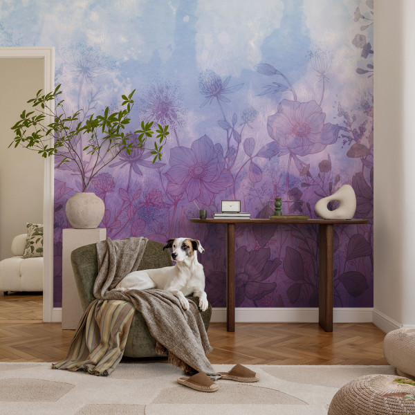 Tapeta na flizelinie Pastelowe kwiaty 250x250 Wallfluent, 8972433
