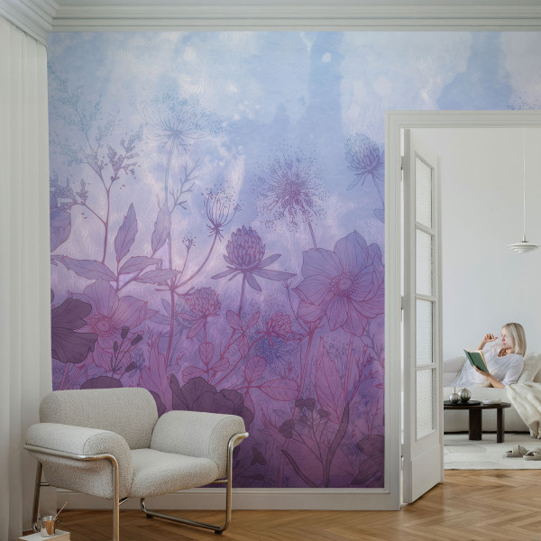 Tapeta na flizelinie Pastelowe kwiaty 250x250 Wallfluent, 8972435