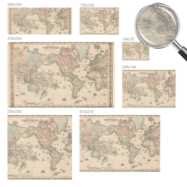 Tapeta ścienna na flizelinie Historyczna mapa 250x250 Wallfluent, 8996636