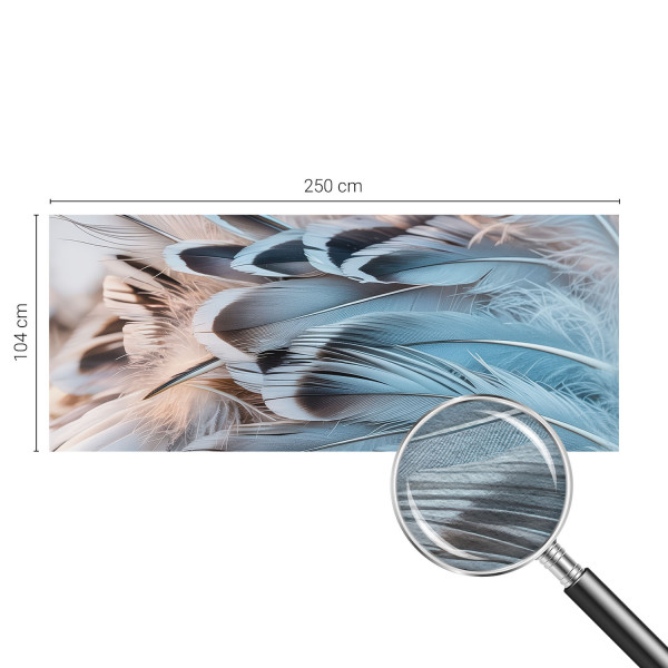 Tapeta flizelinowa do pokoju Błękitne pióra 250x104 Tulup, 9028982