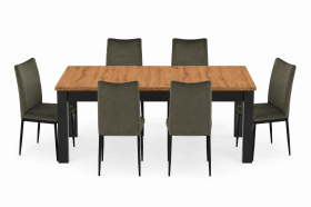 INSPIRO Stół C-14 dąb Artisan 160–200 cm + 6 krzeseł IK-10 welur