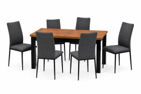 INSPIRO Stół C-14 dąb Kraft 160–200 cm + 6 krzeseł IK-10 welur