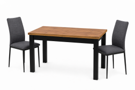 INSPIRO Stół C-14 dąb Kraft 160–200 cm + 2 krzesła IK-10 welur