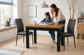 INSPIRO Stół C-14 dąb Kraft 160–200 cm + 2 krzesła IK-10 welur