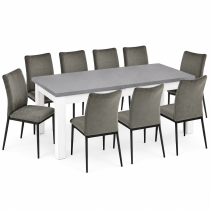 INSPIRO Stół C-2 szary 120–160 cm + 8 krzeseł IK-10 welur