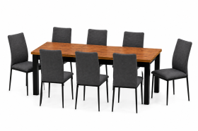 INSPIRO Stół C-14 dąb Kraft 160–200 cm + 8 krzeseł IK-10 welur