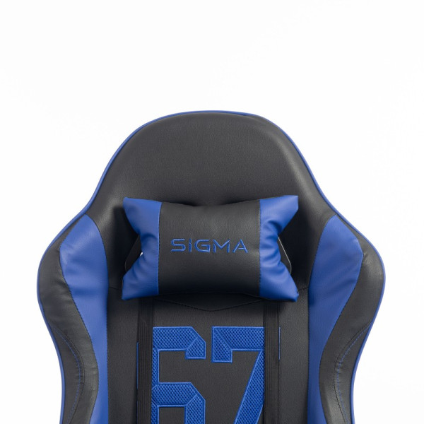 Fotel gamingowy młodzieżowy, obrotowy z podnóżkiem i poduszkami, blue, 9051919