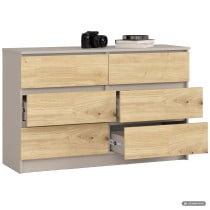 Komoda K120 Kaszmir 120 cm 6 szuflad kolor Dąb Artisan mat 120x40x77 cm