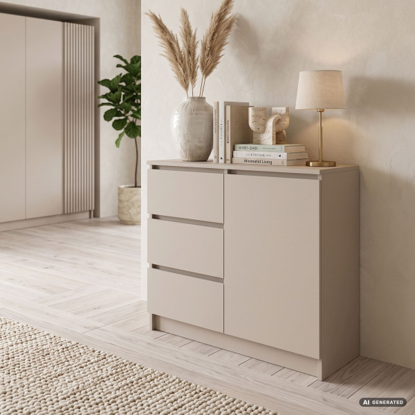 Komoda JERRY Kaszmir 80 cm 1 drzwi 3 szuflady 2 półki 80x35x77 cm, 9052905