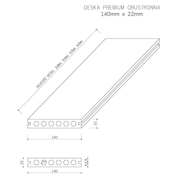 Próbnik Deska Tarasowa Kompozyt Premium Liderwood Dąb Naturalny/Winchester, 9067199