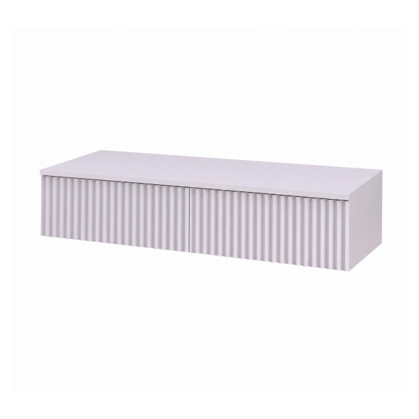 Konsola wisząca z 2 szufladami, front ryflowany, 100 x 38 x 17 cm, 9073274