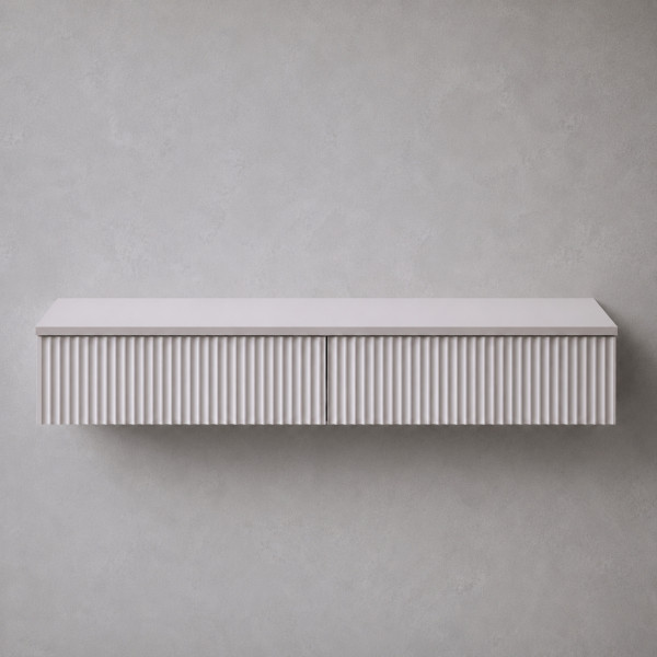 Konsola wisząca z 2 szufladami, front ryflowany, 100 x 38 x 17 cm, 9073275