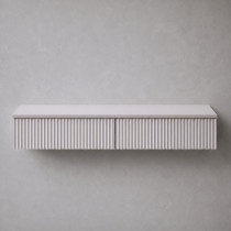 Konsola wisząca z 2 szufladami, front ryflowany, 100 x 38 x 17 cm