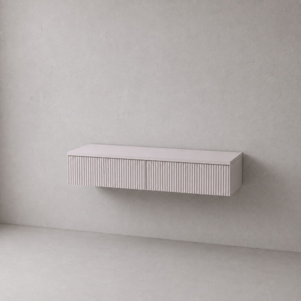 Konsola wisząca z 2 szufladami, front ryflowany, 100 x 38 x 17 cm, 9073277