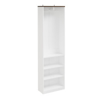 SoBuy Szafa otwarta z wieszakiem i półkami Biały 55x25x187 cm KSB02-W