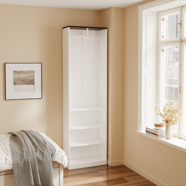 SoBuy Szafa otwarta z wieszakiem i półkami Biały 55x25x187 cm KSB02-W, 9200494