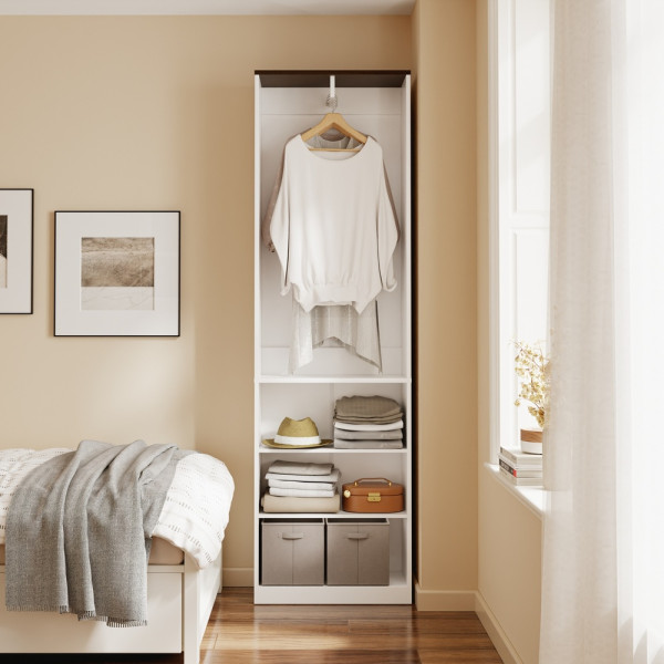 SoBuy Szafa otwarta z wieszakiem i półkami Biały 55x25x187 cm KSB02-W, 9200495