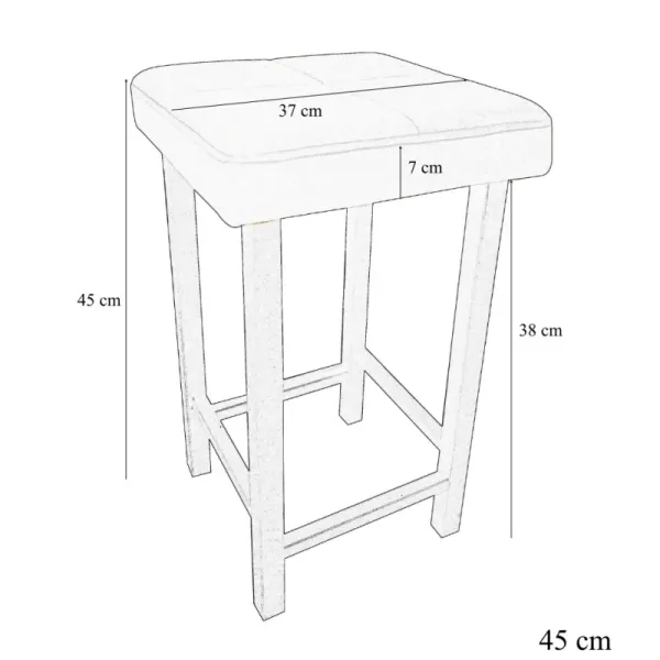 Taboret Klasyk 45cm Stołek Loft Eko-skóra D6, 9200801