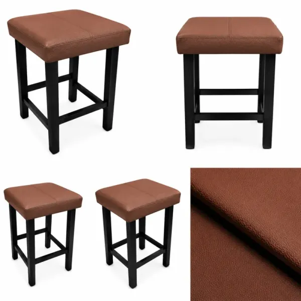 Taboret Klasyk 45cm Stołek Loft Eko-skóra D3, 9200809