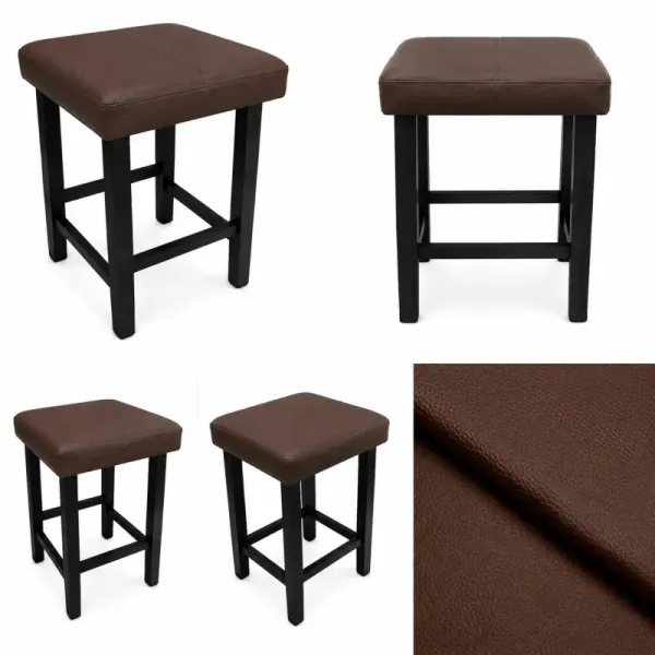 Taboret Klasyk 45cm Stołek Loft Eko-skóra D2, 9200829