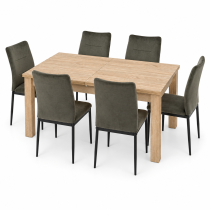 INSPIRO Stół C-2 dąb Sonoma 120–160 cm + 6 krzeseł IK-10 welur