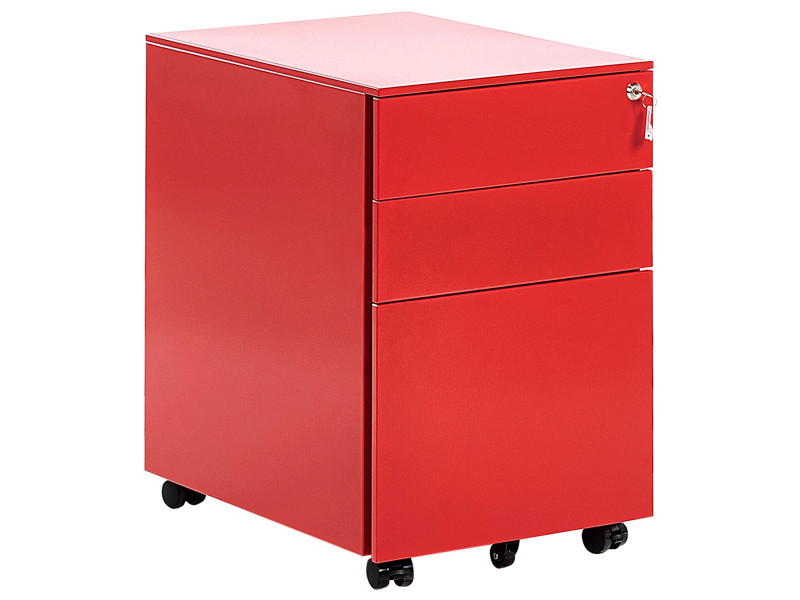 Szafka biurowa komoda 3 szuflady czerwona, 920641