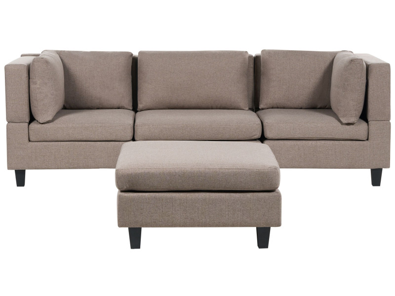 Sofa modułowa tapicerowana 3-osobowa brązowa, 920688
