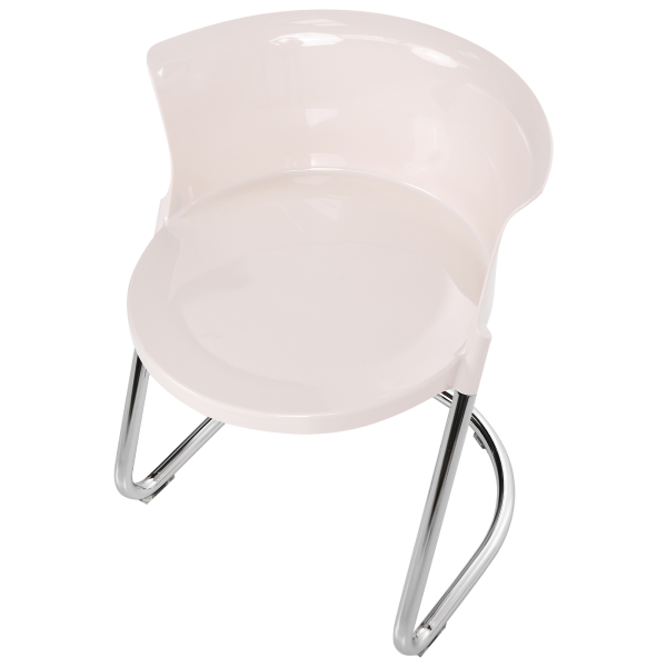 Zestaw 2 krzeseł do jadalni plastikowe oparcie złamana biel, 9232332