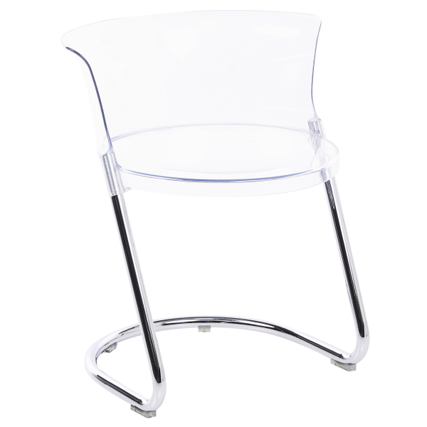 Zestaw 2 krzeseł do jadalni plastikowe oparcie przezroczysty, 9232338