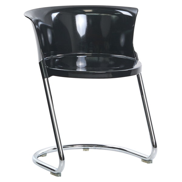Zestaw 2 krzeseł do jadalni plastikowe oparcie czarny, 9232346
