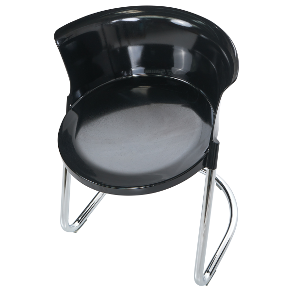 Zestaw 2 krzeseł do jadalni plastikowe oparcie czarny, 9232349